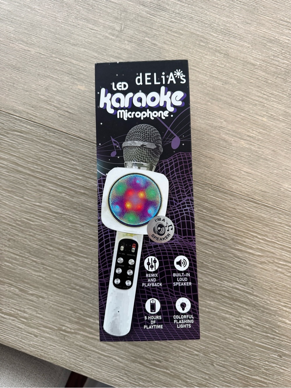 dELiA*s White Karaoke Microphone with Multicolor LED Speaker